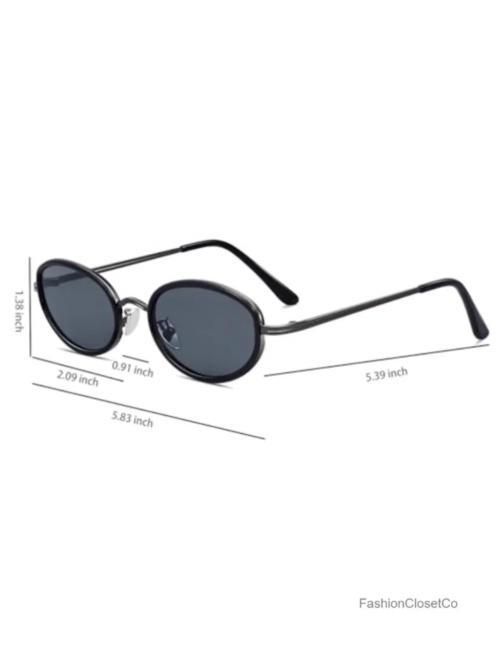 Small Retro Oval Sunglasses UV400 Protection Metal Frame